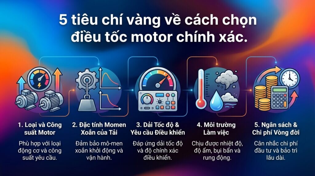 5 tiêu chí vàng về cách chọn điều tốc motor chính xác.