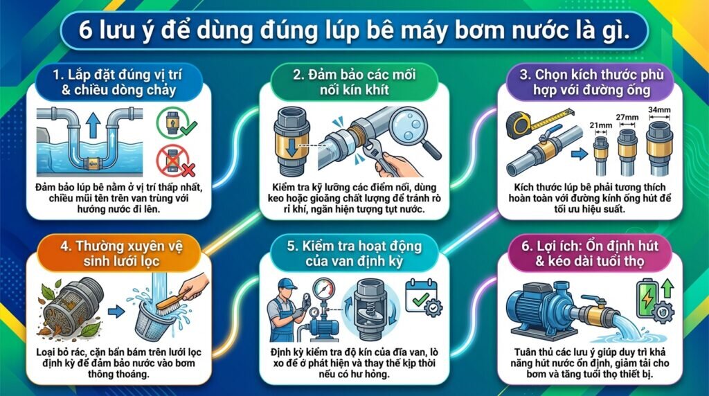6 lưu ý để dùng đúng lúp bê máy bơm nước là gì.