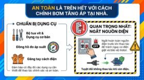 An toàn là trên hết với cách chỉnh bơm tăng áp tại nhà.