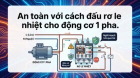 An toàn với cách đấu rơ le nhiệt cho động cơ 1 pha.