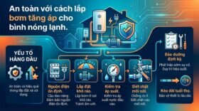 An toàn với cách lắp bơm tăng áp cho bình nóng lạnh.