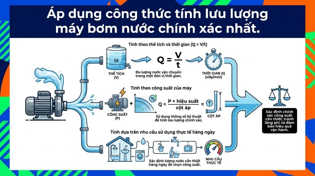 Áp dụng công thức tính lưu lượng máy bơm nước chính xác nhất.