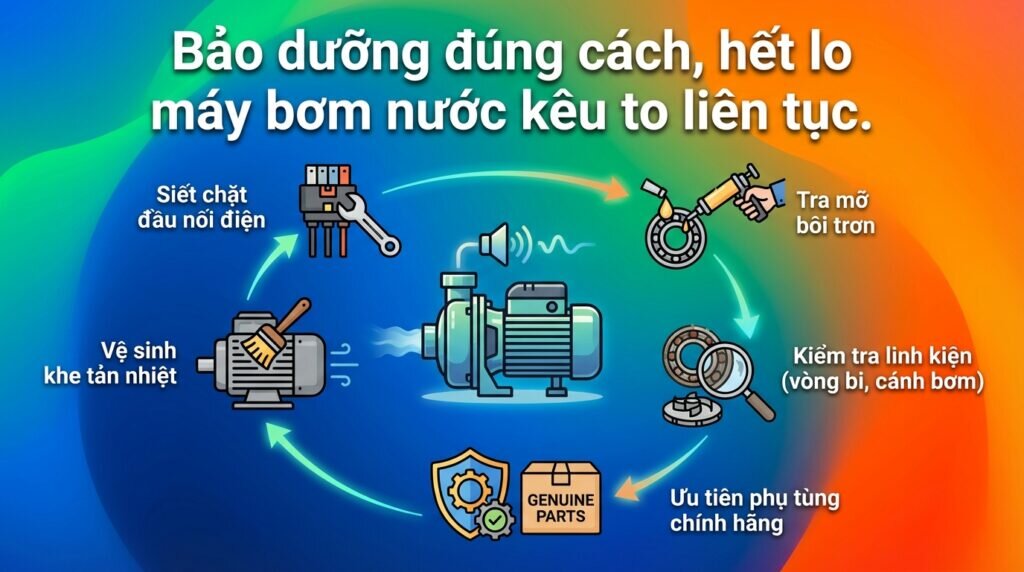 Bảo dưỡng đúng cách, hết lo máy bơm nước kêu to liên tục.
