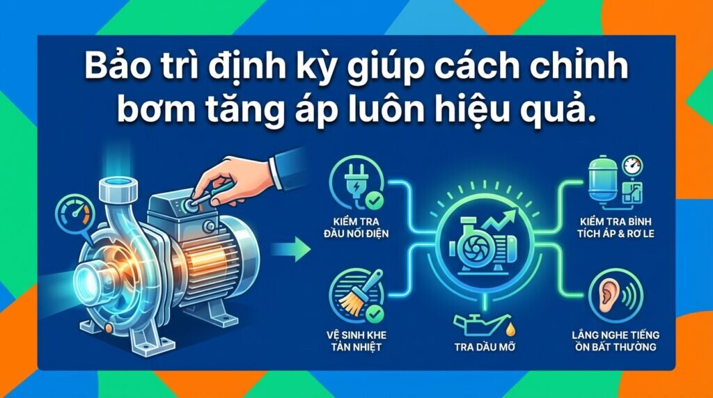 Bảo trì định kỳ giúp cách chỉnh bơm tăng áp luôn hiệu quả.