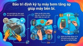 Bảo trì định kỳ tụ máy bơm tăng áp giúp máy bền bỉ.