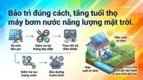 Bảo trì đúng cách, tăng tuổi thọ máy bơm nước năng lượng mặt trời.