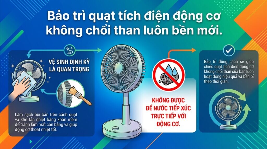 Bảo trì quạt tích điện động cơ không chổi than luôn bền mới.