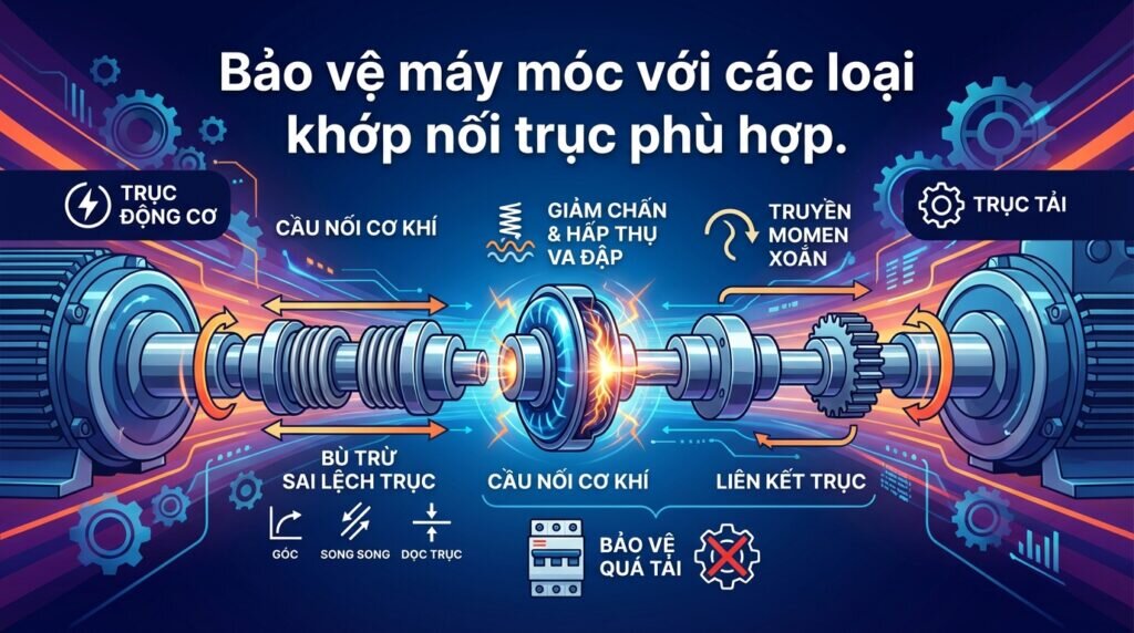 Bảo vệ máy móc với các loại khớp nối trục phù hợp.