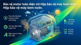 Bảo vệ motor toàn diện với Hộp bảo vệ máy bơm nước.