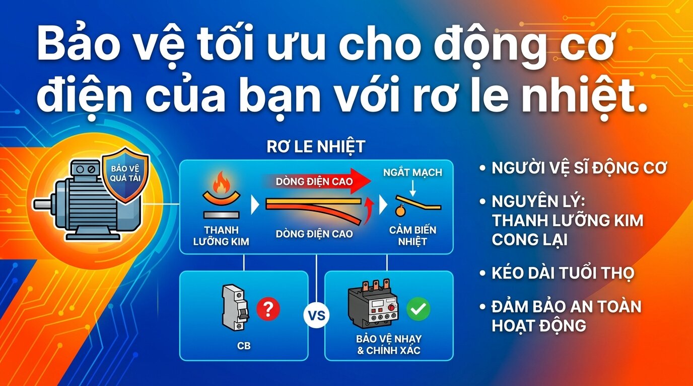 Bảo vệ tối ưu cho động cơ điện của bạn với rơ le nhiệt.