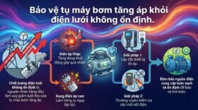 Bảo vệ tụ máy bơm tăng áp khỏi điện lưới không ổn định.