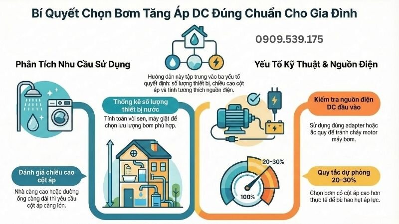 Bí quyết chọn bơm tăng áp DC cho gia đình.
