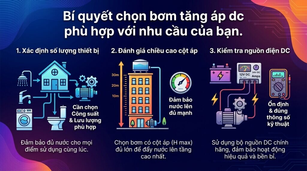 Bí quyết chọn bơm tăng áp dc phù hợp với nhu cầu của bạn.