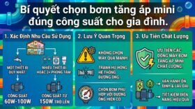 Bí quyết chọn bơm tăng áp mini đúng công suất cho gia đình.