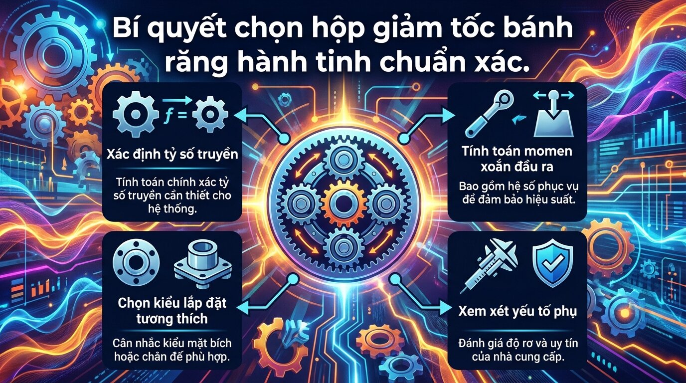 Bí quyết chọn hộp giảm tốc bánh răng hành tinh chuẩn xác.