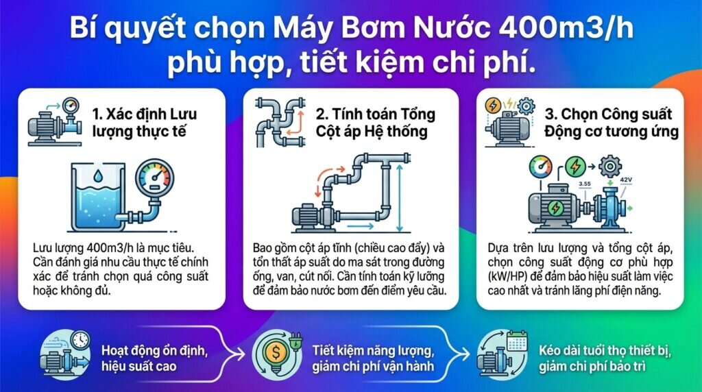Bí quyết chọn Máy Bơm Nước 400m3/h phù hợp, tiết kiệm chi phí.