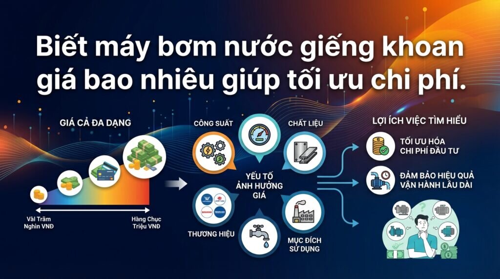 Biết máy bơm nước giếng khoan giá bao nhiêu giúp tối ưu chi phí.