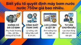 Biết yếu tố quyết định máy bơm nước 750w giá bao nhiêu.