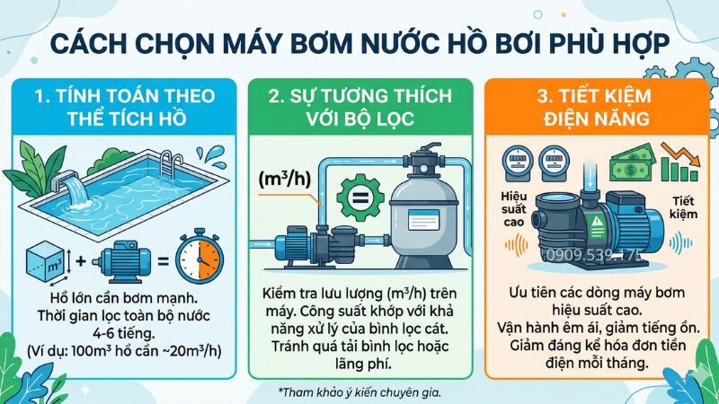 Cách chọn máy bơm hồ bơi