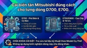 Cài biến tần Mitsubishi đúng cách cho từng dòng D700, E700.