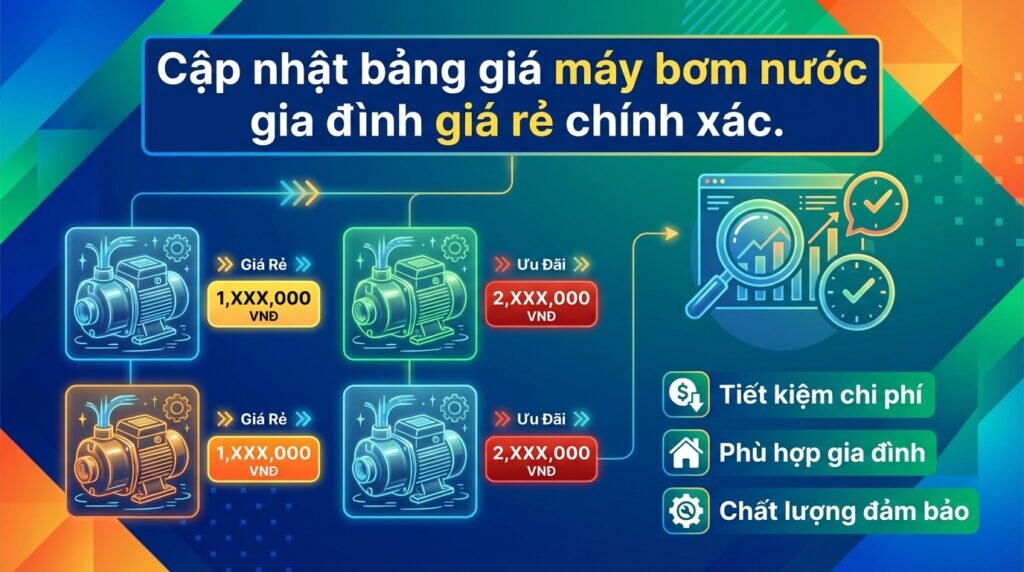 Cập nhật bảng giá máy bơm nước gia đình giá rẻ chính xác.