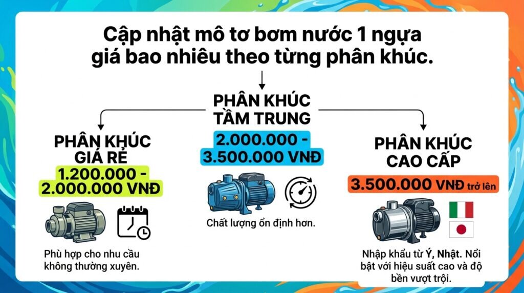 Cập nhật mô tơ bơm nước 1 ngựa giá bao nhiêu theo từng phân khúc.