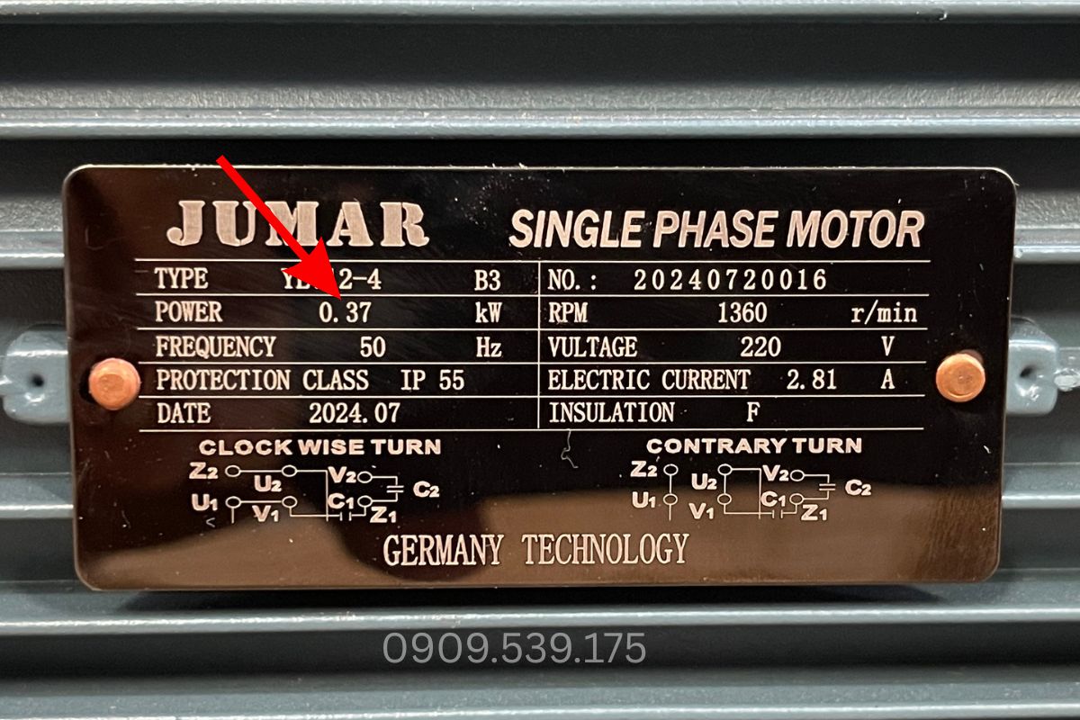 Chọn biến tần bằng hoặc lớn hơn công suất motor