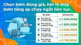 Chọn bơm đúng giá, hết lo máy bơm tăng áp chạy ngắt liên tục.