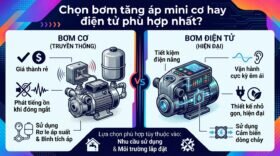 Chọn bơm tăng áp mini cơ hay điện tử phù hợp nhất?