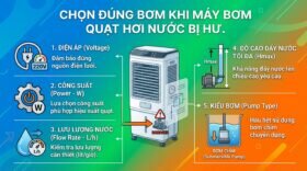 Chọn đúng bơm khi máy bơm quạt hơi nước bị hư.