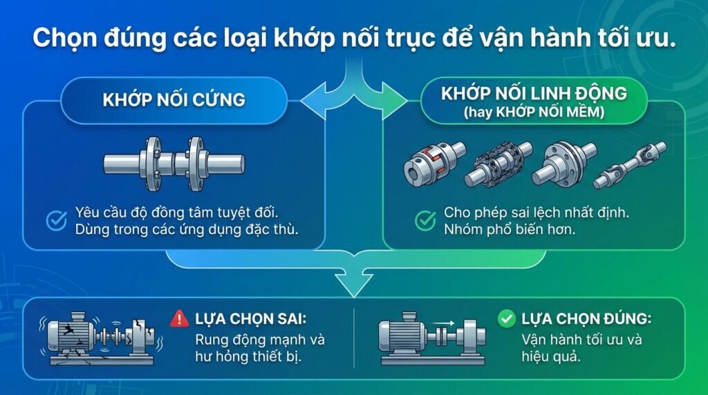 Chọn đúng các loại khớp nối trục để vận hành tối ưu.