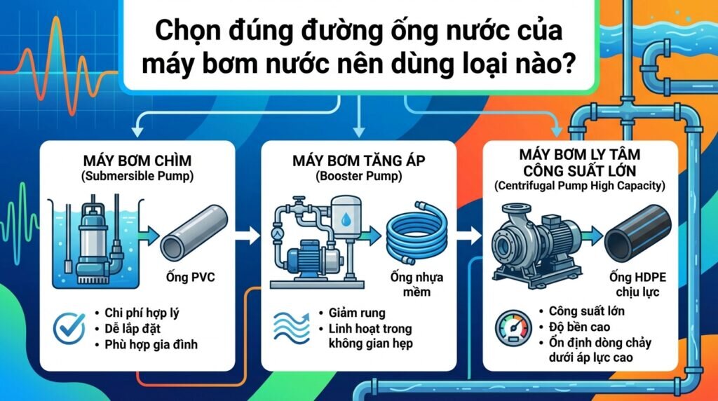 Chọn đúng đường ống nước của máy bơm nước nên dùng loại nào?