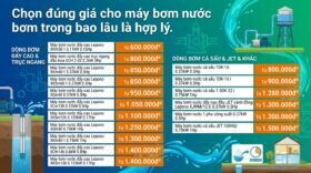 Chọn đúng giá cho máy bơm nước bơm trong bao lâu là hợp lý.