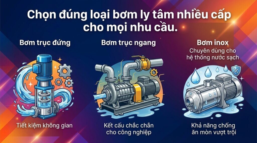 Chọn đúng loại bơm ly tâm nhiều cấp cho mọi nhu cầu.