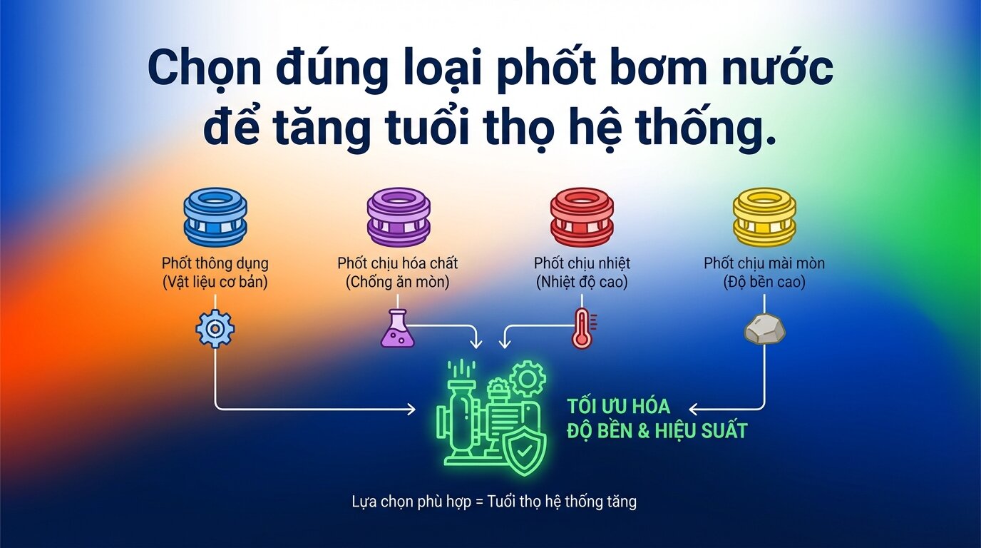 Chọn đúng loại phốt bơm nước để tăng tuổi thọ hệ thống.