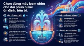 Chọn đúng máy bơm chìm cho đài phun nước ổn định, bền bỉ.