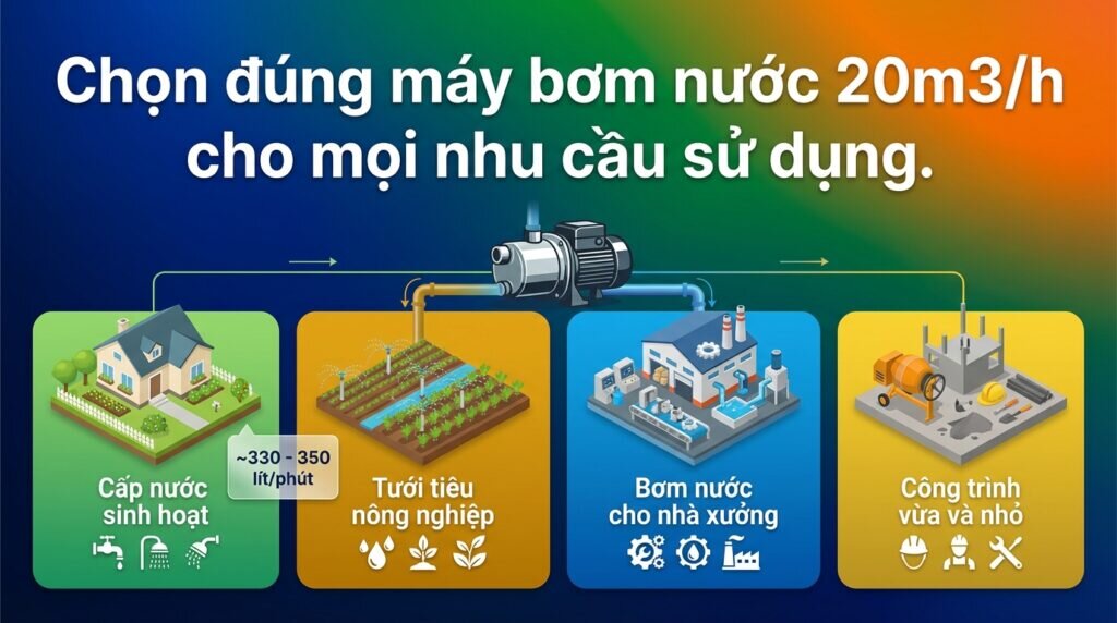 Chọn đúng máy bơm nước 20m3/h cho mọi nhu cầu sử dụng.