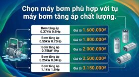 Chọn máy bơm phù hợp với tụ máy bơm tăng áp chất lượng.