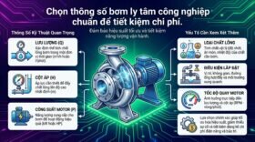 Chọn thông số bơm ly tâm công nghiệp chuẩn để tiết kiệm chi phí.