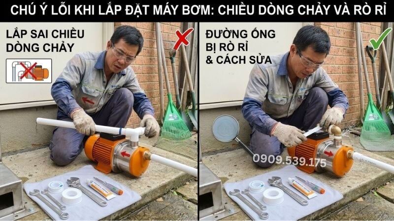 Chú ý khi lắp đặt máy bơm nước gia đình.