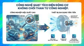 Công nghệ quạt tích điện động cơ không chổi than từ công nghiệp.