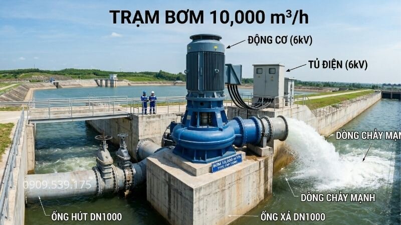 Đặt điểm kỹ thuật máy bơm nước 10000m3/h