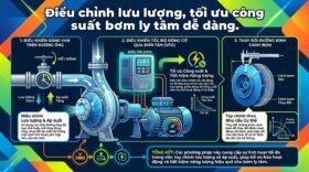 Điều chỉnh lưu lượng, tối ưu công suất bơm ly tâm dễ dàng.