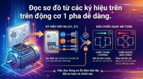 Đọc sơ đồ từ các ký hiệu trên động cơ 1 pha dễ dàng.