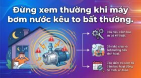 Đừng xem thường khi máy bơm nước kêu to bất thường.