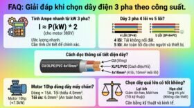 FAQ: Giải đáp khi chọn dây điện 3 pha theo công suất.