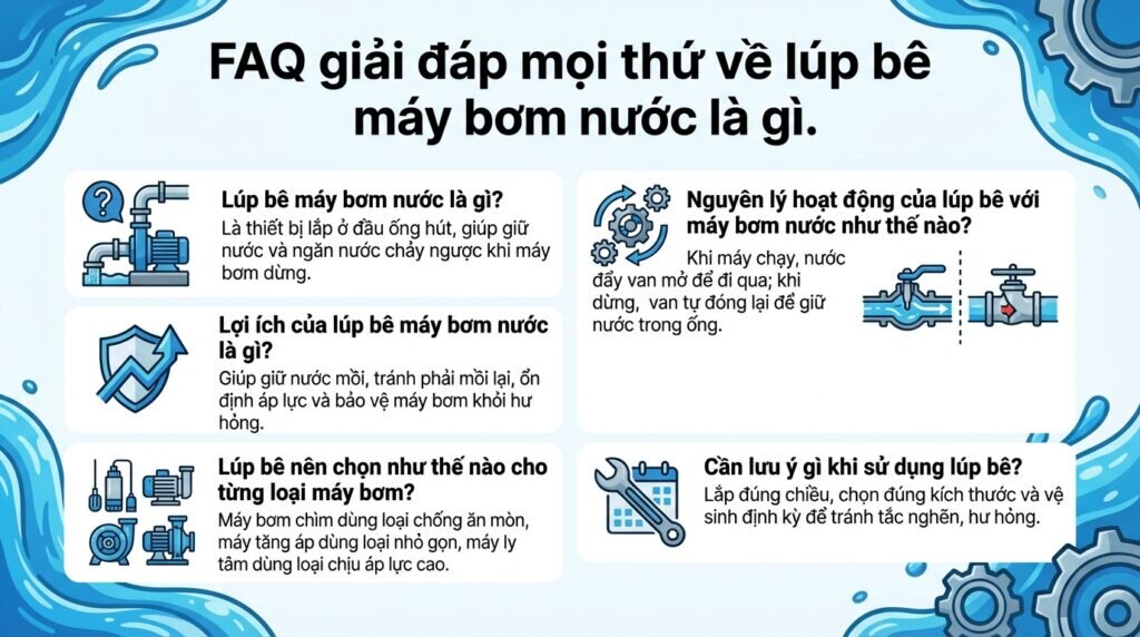 FAQ giải đáp mọi thứ về lúp bê máy bơm nước là gì.