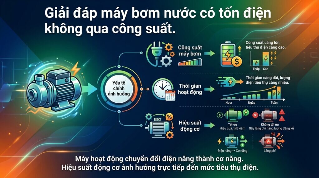 Giải đáp máy bơm nước có tốn điện không qua công suất.