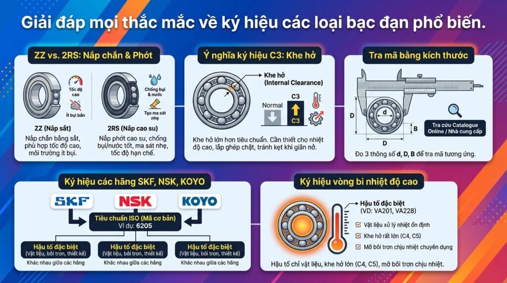Giải đáp mọi thắc mắc về ký hiệu các loại bạc đạn phổ biến.