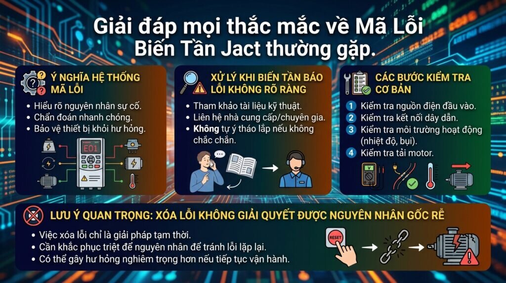 Giải đáp mọi thắc mắc về Mã Lỗi Biến Tần Jact thường gặp.